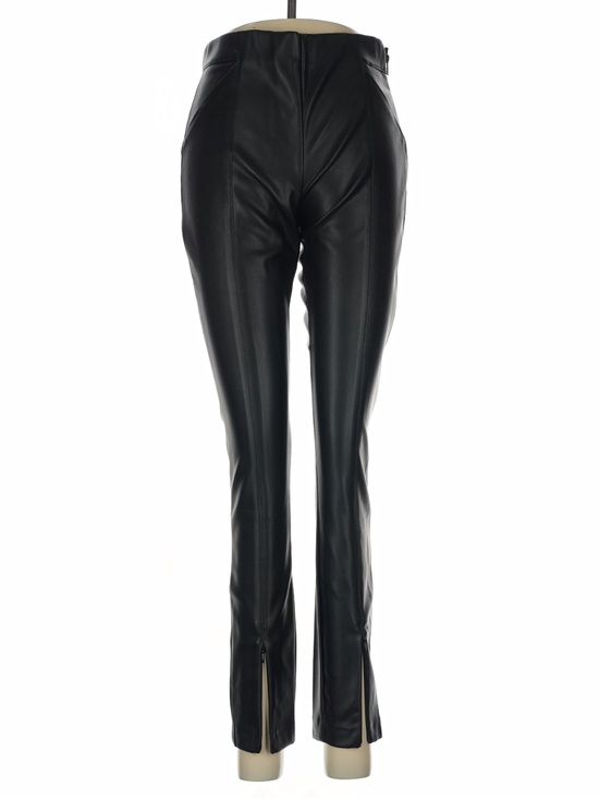Zara Pants - Zara Black Faux Leather High Rise Skinny Ankle Zip Pants M NWT